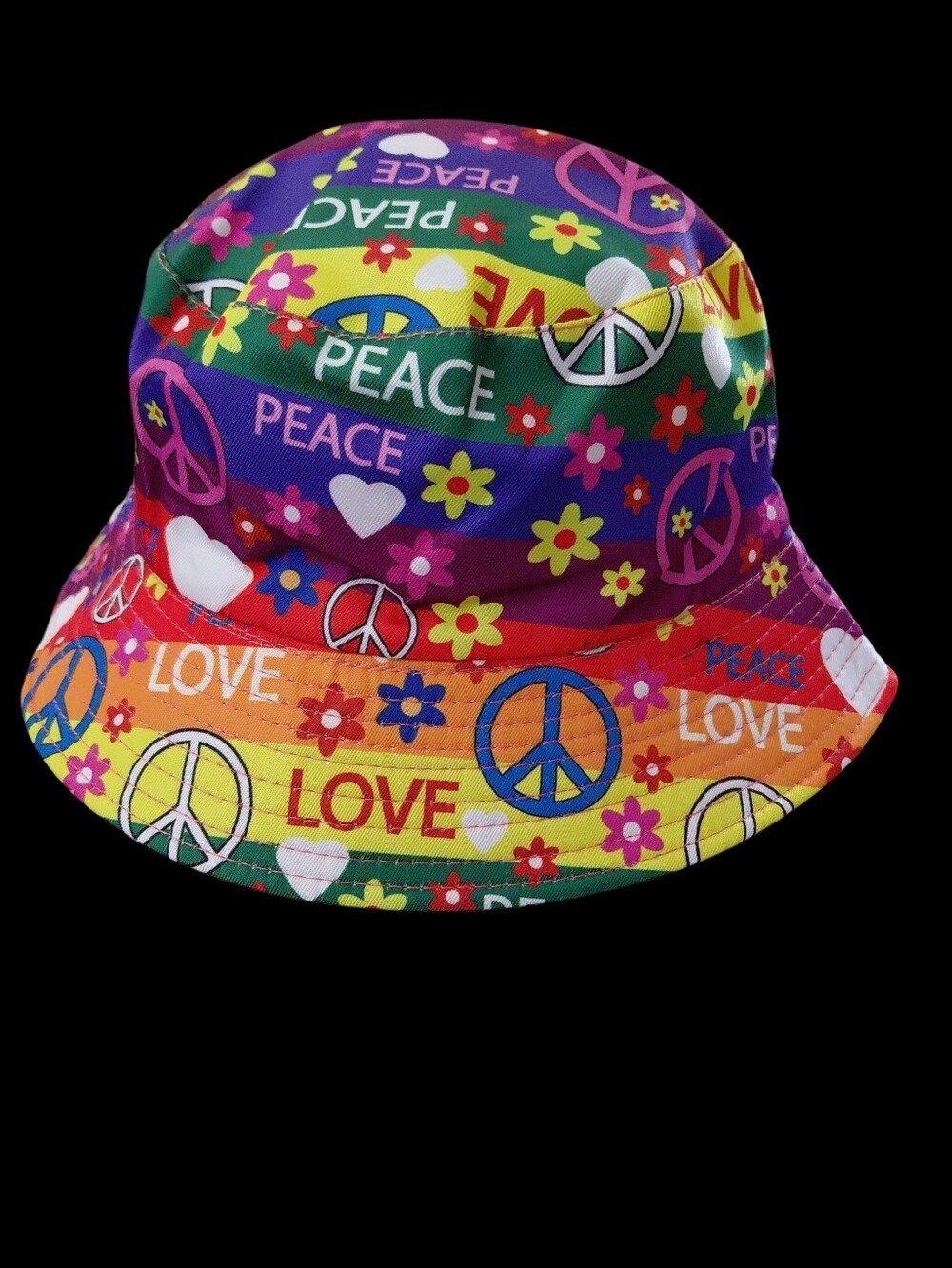 Peace Sign And Love Rainbow Bucket Hat Unisex 22"/23" - Picture 3 of 6